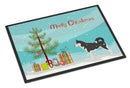 Siberian Husky Merry Christmas Tree Doormat Indoor Outdoor 18H X 27W Front Door Mat Rugs for Entryway, Non Slip Washable