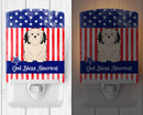 Patriotic USA Lowchen Ceramic Night Light Compact, UL-Certified, Ideal for Bedroom, Bathroom, Nursery, Hallway, Kitchen, 6x4x3, Multicolor