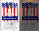Patriotic USA Borzoi Ceramic Night Light Compact, UL-Certified, Ideal for Bedroom, Bathroom, Nursery, Hallway, Kitchen, 6x4x3, Multicolor