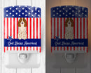 Patriotic USA Russian Spaniel Ceramic Night Light Compact, UL-Certified, Ideal for Bedroom, Bathroom, Nursery, Hallway, Kitchen, 6x4x3, Multicolor
