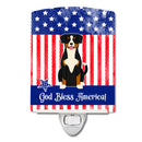 Patriotic USA Entlebucher Ceramic Night Light Compact, UL-Certified, Ideal for Bedroom, Bathroom, Nursery, Hallway, Kitchen, 6x4x3, Multicolor
