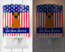 Patriotic USA Border Terrier Ceramic Night Light Compact, UL-Certified, Ideal for Bedroom, Bathroom, Nursery, Hallway, Kitchen, 6x4x3, Multicolor