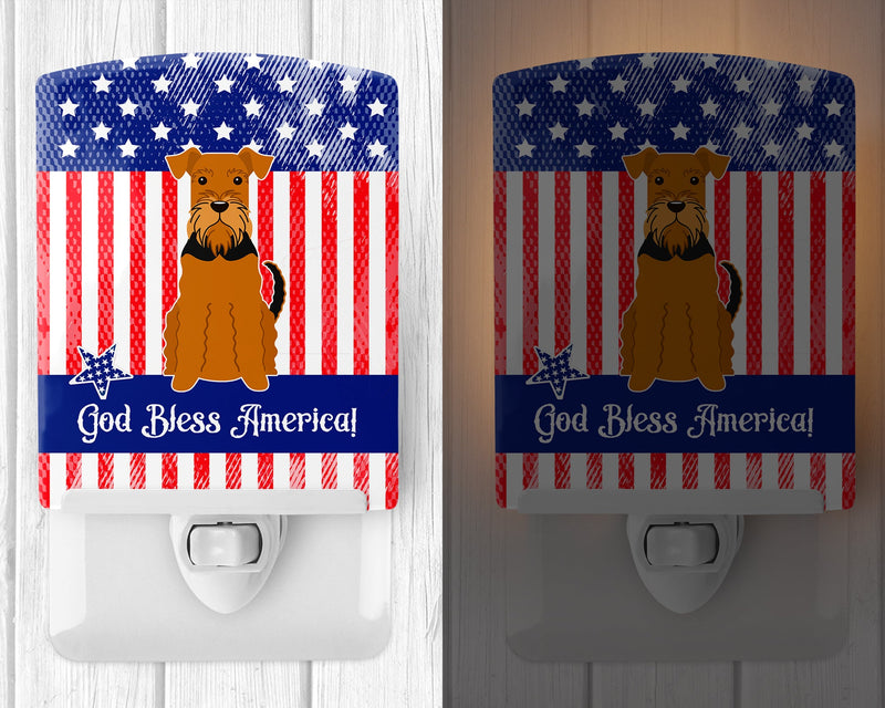 Patriotic USA Airedale Ceramic Night Light BB3036CNL