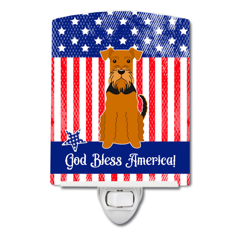 Patriotic USA Airedale Ceramic Night Light BB3036CNL