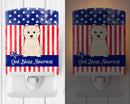 Patriotic USA Westie Ceramic Night Light Compact, UL-Certified, Ideal for Bedroom, Bathroom, Nursery, Hallway, Kitchen, 6x4x3, Multicolor