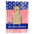 Patriotic USA Yellow Labrador House Flag 28x40 Porch Sleeve Pole Decorative Outside Yard Banner Artwork Wall Hanging, Polyester