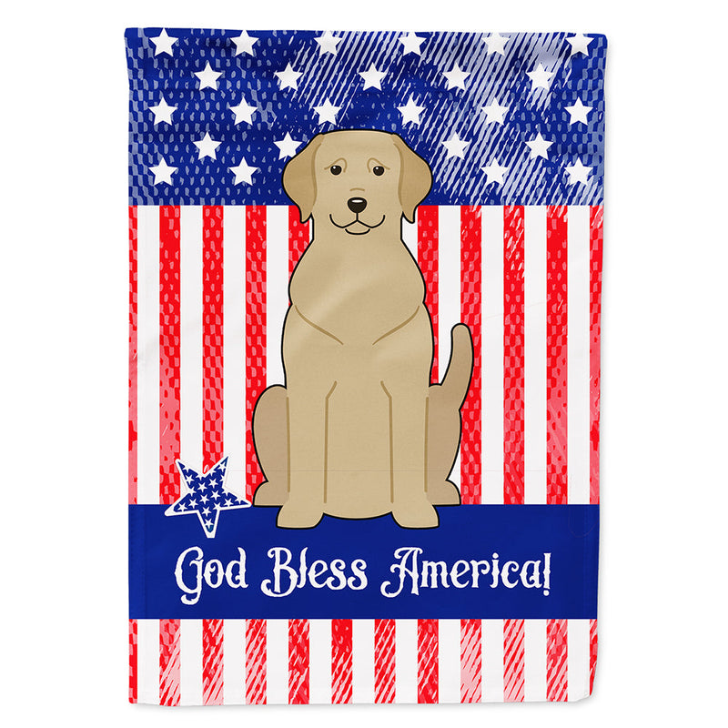 Patriotic USA Yellow Labrador Flag Canvas House Size BB3050CHF