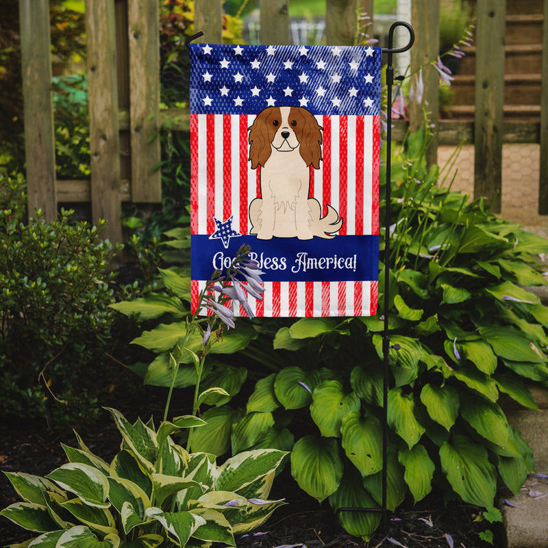 Patriotic USA Cavalier Spaniel Flag Garden Size