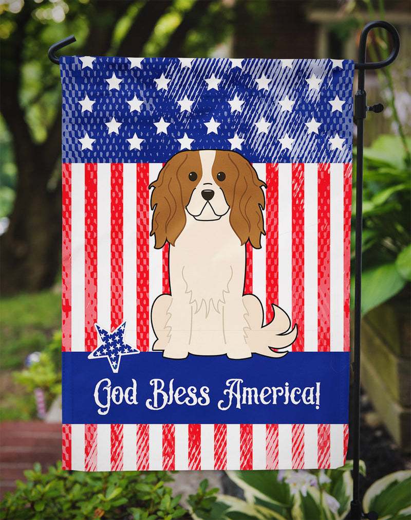 Patriotic USA Cavalier Spaniel Flag Garden Size