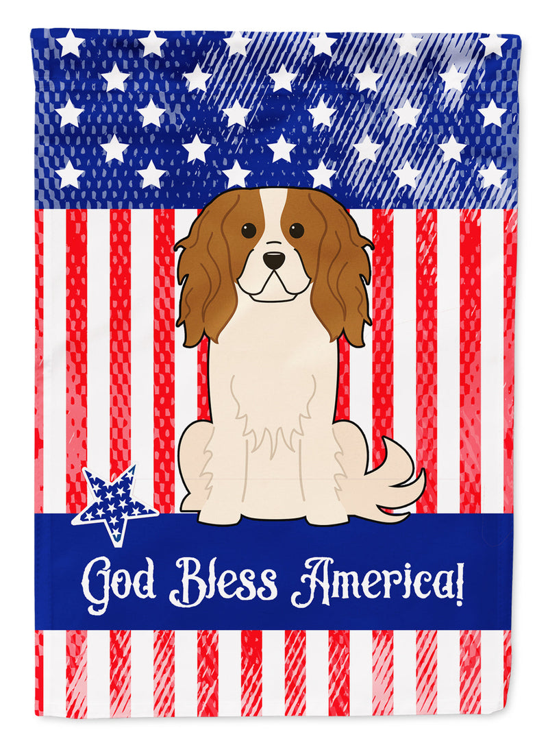 Patriotic USA Cavalier Spaniel Flag Garden Size