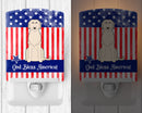 Patriotic USA Irish Wolfhound Ceramic Night Light Compact, UL-Certified, Ideal for Bedroom, Bathroom, Nursery, Hallway, Kitchen, 6x4x3, Multicolor