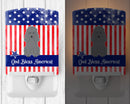 Patriotic USA Poodle Silver Ceramic Night Light Compact, UL-Certified, Ideal for Bedroom, Bathroom, Nursery, Hallway, Kitchen, 6x4x3, Multicolor