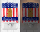 Patriotic USA Poodle Tan Ceramic Night Light Compact, UL-Certified, Ideal for Bedroom, Bathroom, Nursery, Hallway, Kitchen, 6x4x3, Multicolor