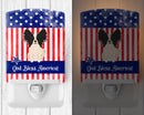 Patriotic USA Papillon Black White Ceramic Night Light Compact, UL-Certified, Ideal for Bedroom, Bathroom, Nursery, Hallway, Kitchen, 6x4x3, Multicolor