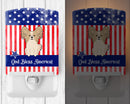 Patriotic USA Papillon Sable White Ceramic Night Light Compact, UL-Certified, Ideal for Bedroom, Bathroom, Nursery, Hallway, Kitchen, 6x4x3, Multicolor