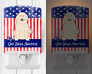 Patriotic USA Great Pyrenese Ceramic Night Light Compact, UL-Certified, Ideal for Bedroom, Bathroom, Nursery, Hallway, Kitchen, 6x4x3, Multicolor
