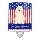 Patriotic USA Great Pyrenese Ceramic Night Light Compact, UL-Certified, Ideal for Bedroom, Bathroom, Nursery, Hallway, Kitchen, 6x4x3, Multicolor