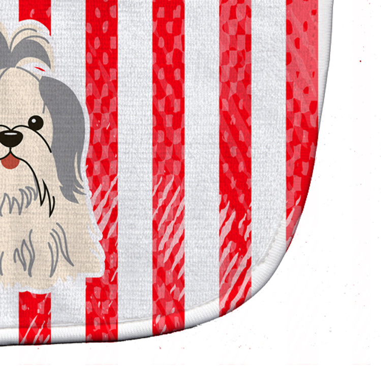 Patriotic USA Shih Tzu Silver White Baby Bib BB3080BIB