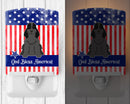 Patriotic USA Cocker Spaniel Black Ceramic Night Light Compact, UL-Certified, Ideal for Bedroom, Bathroom, Nursery, Hallway, Kitchen, 6x4x3, Multicolor