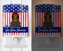 Patriotic USA Cocker Spaniel Black Tan Ceramic Night Light Compact, UL-Certified, Ideal for Bedroom, Bathroom, Nursery, Hallway, Kitchen, 6x4x3, Multicolor