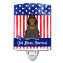 Patriotic USA Cocker Spaniel Black Tan Ceramic Night Light Compact, UL-Certified, Ideal for Bedroom, Bathroom, Nursery, Hallway, Kitchen, 6x4x3, Multicolor