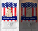Patriotic USA Cocker Spaniel Buff Ceramic Night Light Compact, UL-Certified, Ideal for Bedroom, Bathroom, Nursery, Hallway, Kitchen, 6x4x3, Multicolor