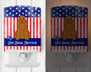 Patriotic USA Cocker Spaniel Red Ceramic Night Light Compact, UL-Certified, Ideal for Bedroom, Bathroom, Nursery, Hallway, Kitchen, 6x4x3, Multicolor