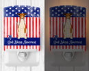 Patriotic USA Whippet Ceramic Night Light Compact, UL-Certified, Ideal for Bedroom, Bathroom, Nursery, Hallway, Kitchen, 6x4x3, Multicolor