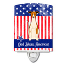Patriotic USA Whippet Ceramic Night Light Compact, UL-Certified, Ideal for Bedroom, Bathroom, Nursery, Hallway, Kitchen, 6x4x3, Multicolor