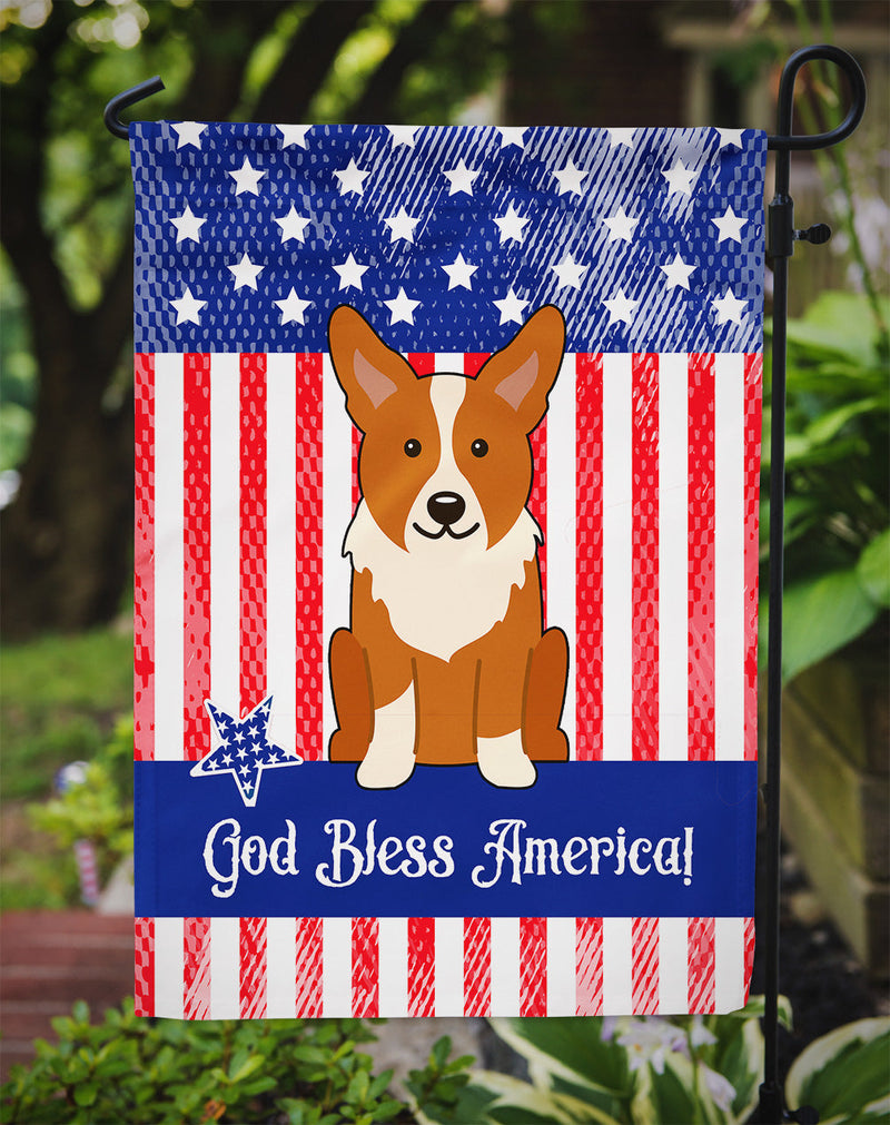 Patriotic USA Corgi Flag Garden Size