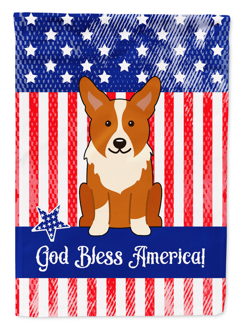 Patriotic USA Corgi Flag Garden Size