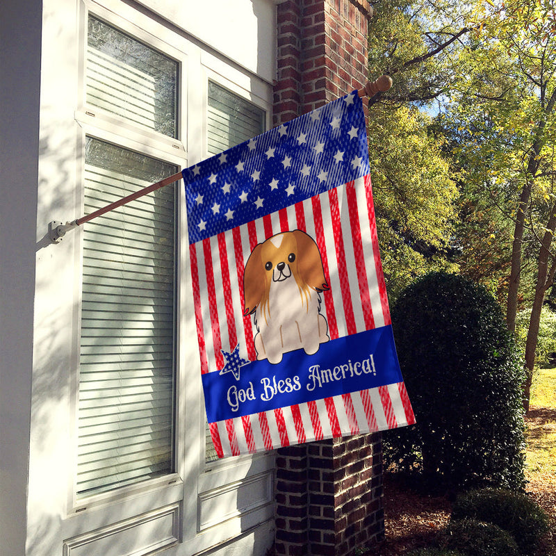 Patriotic USA Pekingnese Red White Flag Canvas House Size BB3098CHF