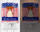Patriotic USA Jack Russell Terrier Ceramic Night Light Compact, UL-Certified, Ideal for Bedroom, Bathroom, Nursery, Hallway, Kitchen, 6x4x3, Multicolor