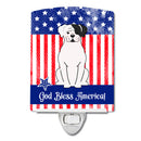 Patriotic USA White Boxer Cooper Ceramic Night Light Compact, UL-Certified, Ideal for Bedroom, Bathroom, Nursery, Hallway, Kitchen, 6x4x3, Multicolor
