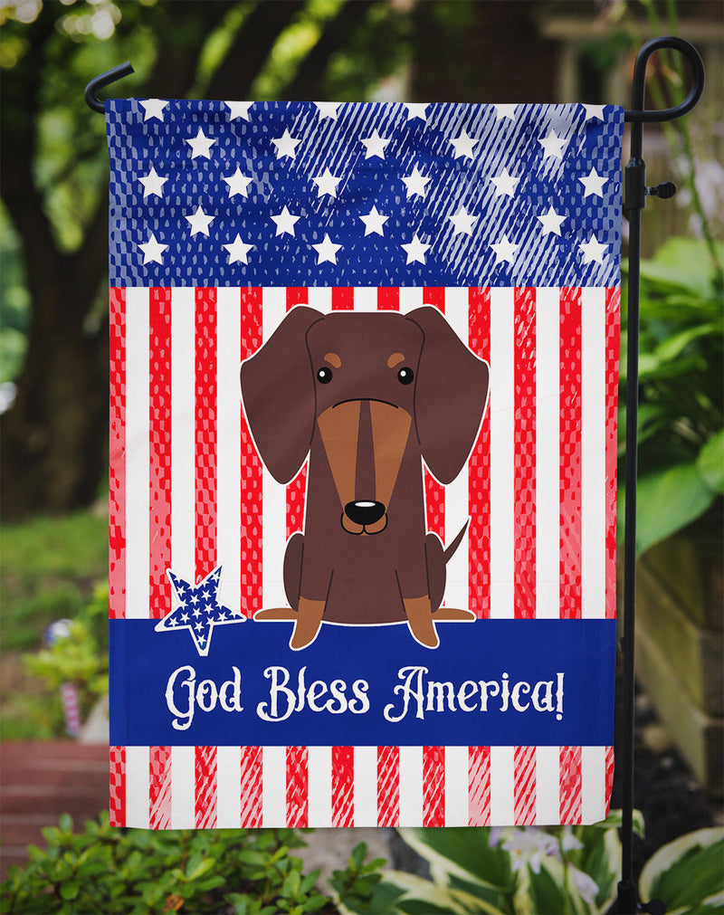 Patriotic USA Dachshund Chocolate Flag Garden Size BB3126GF