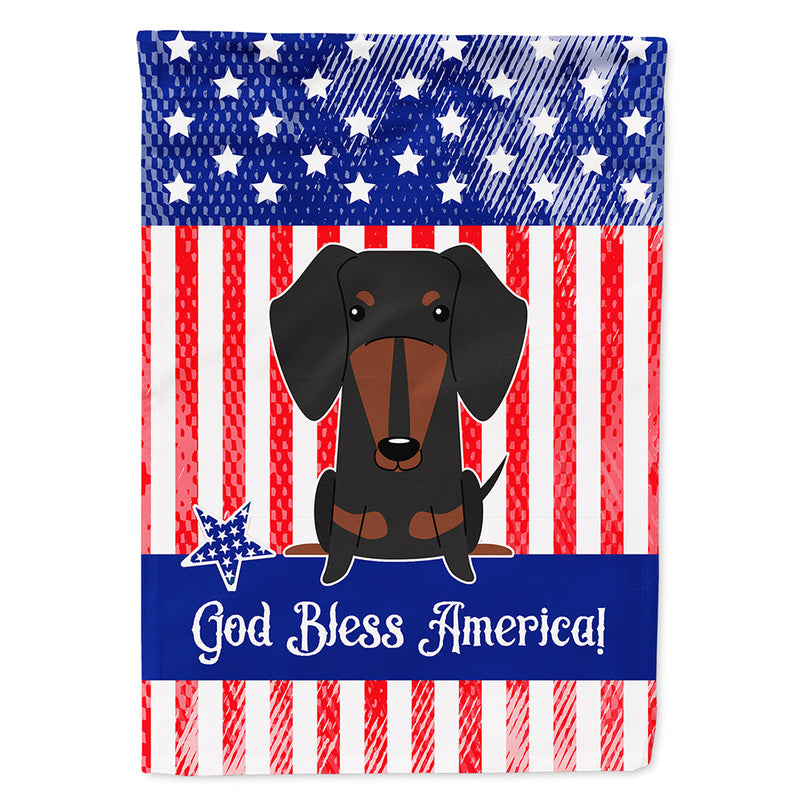 Patriotic USA Dachshund Black Tan Flag Canvas House Size BB3127CHF