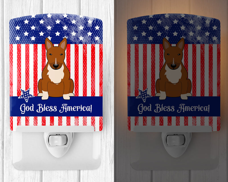 Patriotic USA Bull Terrier Red Ceramic Night Light BB3129CNL