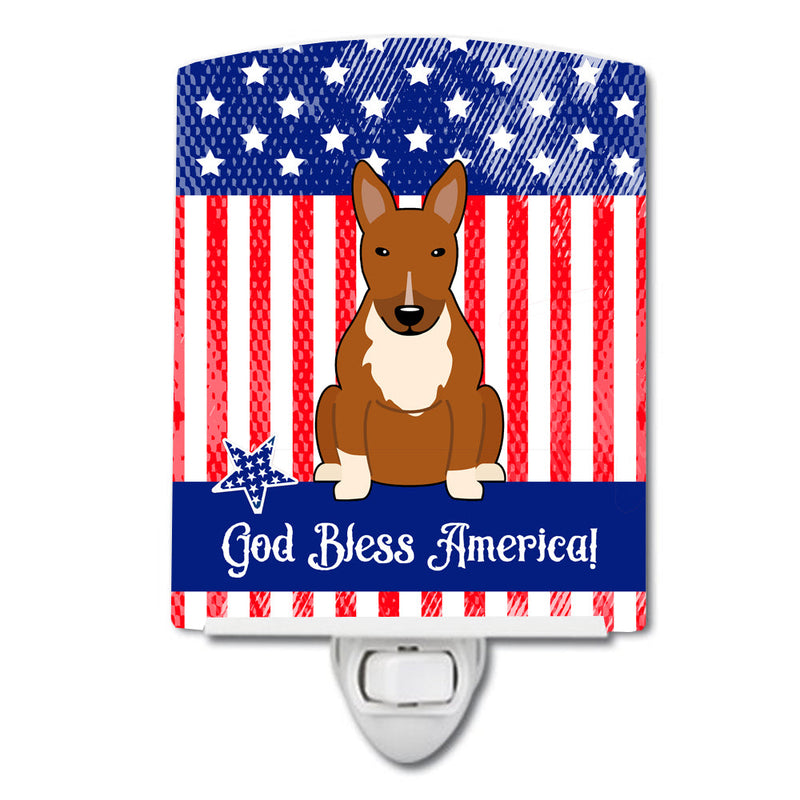 Patriotic USA Bull Terrier Red Ceramic Night Light BB3129CNL