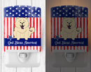Patriotic USA Chow Chow White Ceramic Night Light Compact, UL-Certified, Ideal for Bedroom, Bathroom, Nursery, Hallway, Kitchen, 6x4x3, Multicolor