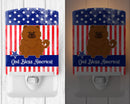 Patriotic USA Chow Chow Red Ceramic Night Light Compact, UL-Certified, Ideal for Bedroom, Bathroom, Nursery, Hallway, Kitchen, 6x4x3, Multicolor