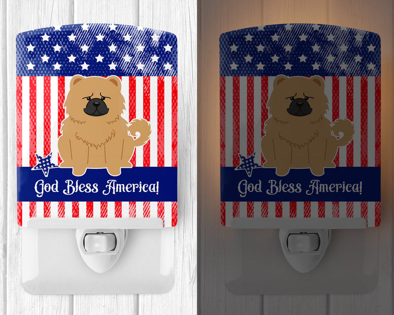 Patriotic USA Chow Chow Cream Ceramic Night Light BB3139CNL