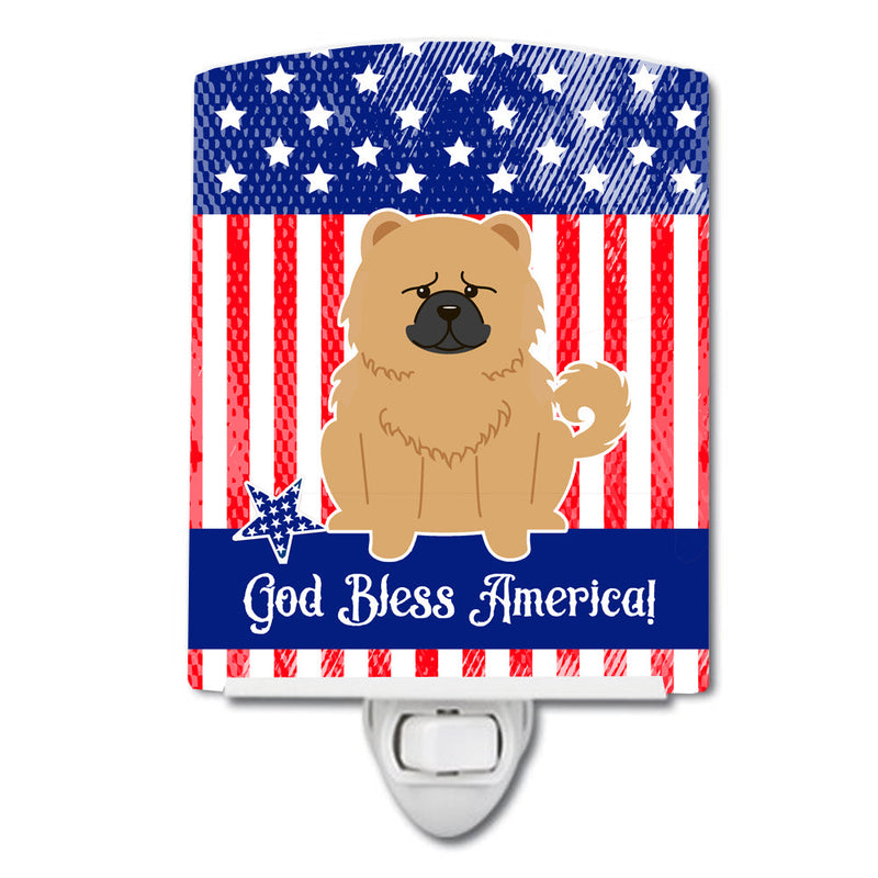 Patriotic USA Chow Chow Cream Ceramic Night Light BB3139CNL