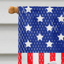USA Patriotic English Setter House Flag 28x40 Porch Sleeve Pole Decorative Outside Yard Banner Artwork Wall Hanging, Polyester