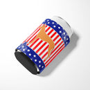 USA Patriotic Pharaoh Hound Can or Bottle Hugger Cooler Sleeve for Standard 12 oz Cans, Insulated Foam Beer & Soda Can Hugger Reusable