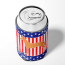 USA Patriotic Pharaoh Hound Can or Bottle Hugger Cooler Sleeve for Standard 12 oz Cans, Insulated Foam Beer & Soda Can Hugger Reusable