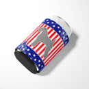 USA Patriotic Kerry Blue Terrier Can or Bottle Hugger Cooler Sleeve for Standard 12 oz Cans, Insulated Foam Beer & Soda Can Hugger Reusable