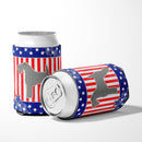 USA Patriotic Kerry Blue Terrier Can or Bottle Hugger Cooler Sleeve for Standard 12 oz Cans, Insulated Foam Beer & Soda Can Hugger Reusable