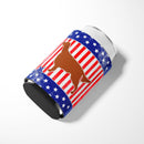 USA Patriotic Irish Setter Can or Bottle Hugger Cooler Sleeve for Standard 12 oz Cans, Insulated Foam Beer & Soda Can Hugger Reusable