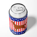 USA Patriotic Irish Setter Can or Bottle Hugger Cooler Sleeve for Standard 12 oz Cans, Insulated Foam Beer & Soda Can Hugger Reusable