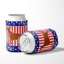 USA Patriotic Irish Setter Can or Bottle Hugger Cooler Sleeve for Standard 12 oz Cans, Insulated Foam Beer & Soda Can Hugger Reusable